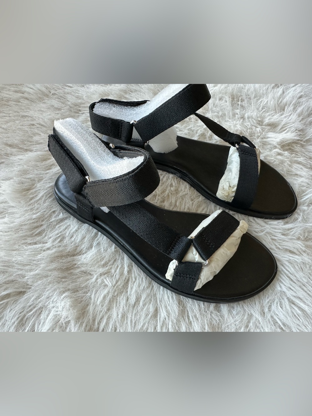 Black Women's Adjustable Strappy Sandals 5.5  new in the box - Picture 4 of 16